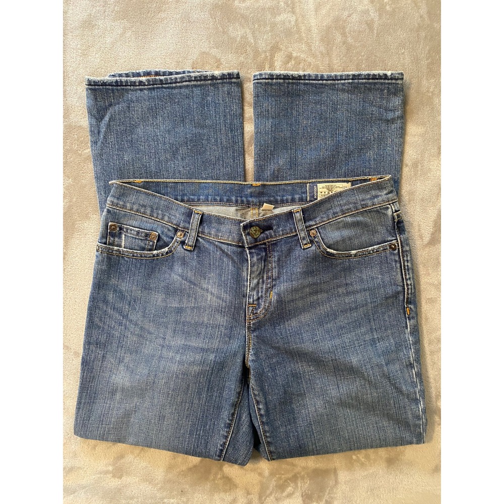 Gap Jeans Sz 8A Blue 1969 Bootcut Stretch Faded Denim Y2K Boho Grunge Streetwear